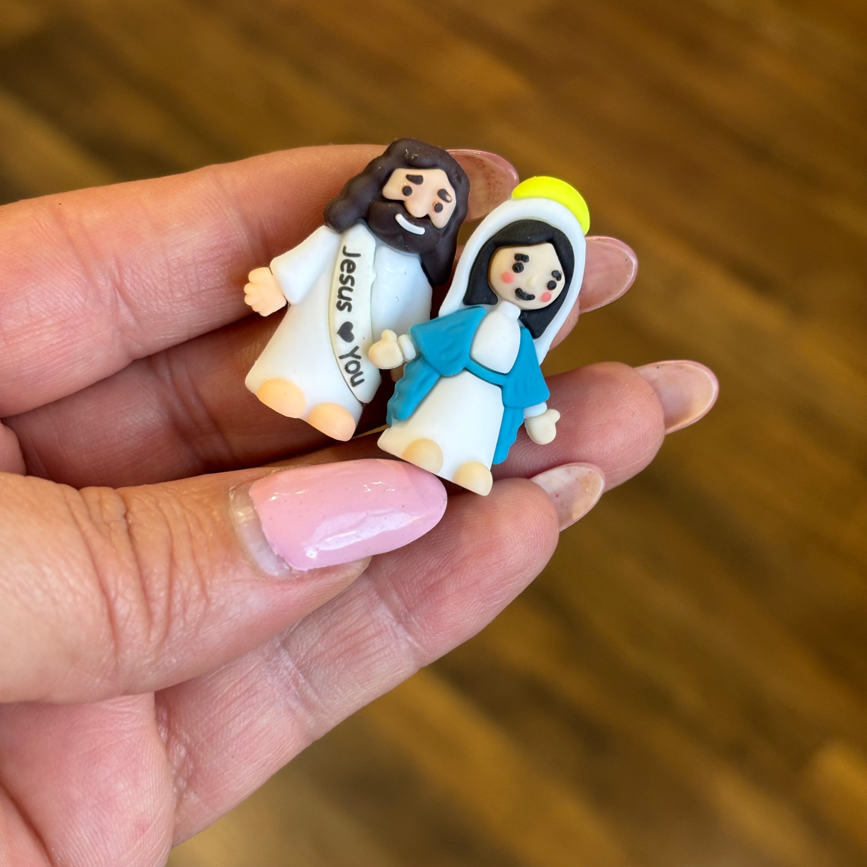Miniature Jesus and Mary Figurines