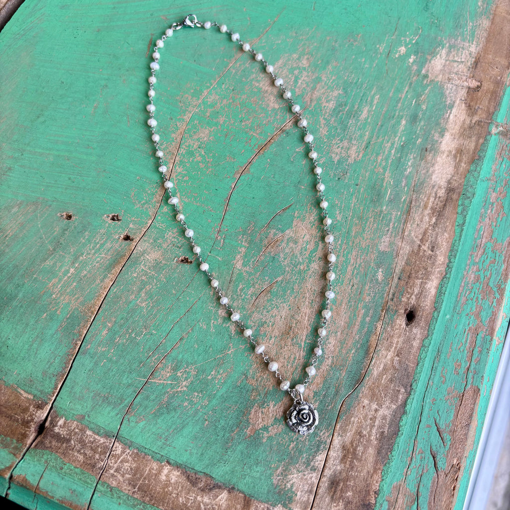 Sweet Rose Pearl Necklace or Earrings