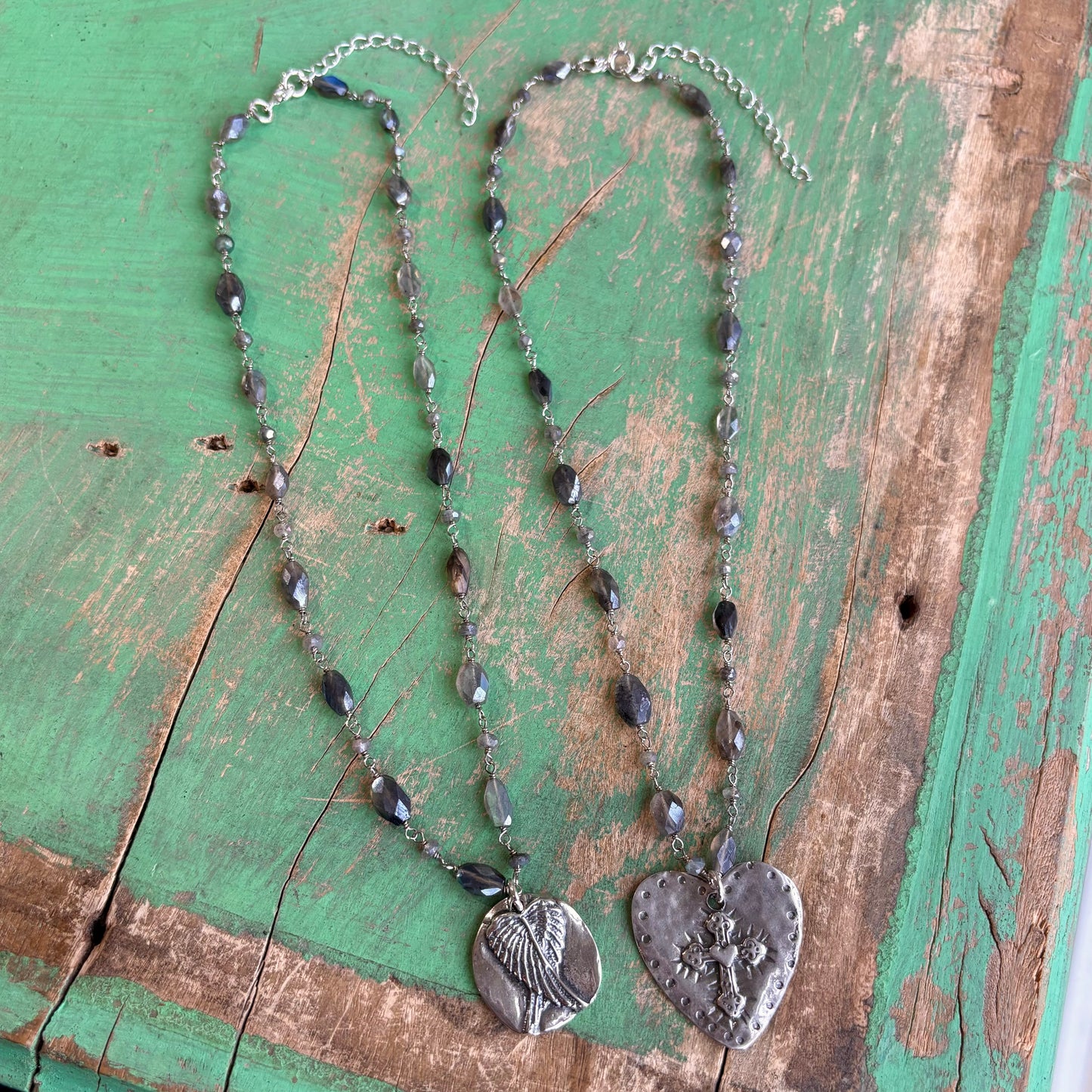 Sterling Silver Oval Labradorite Necklaces