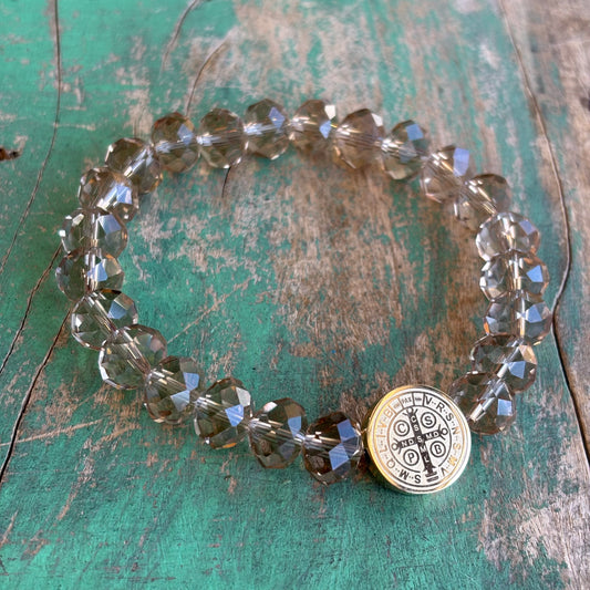 Crystal Gold St Benedict Bracelet