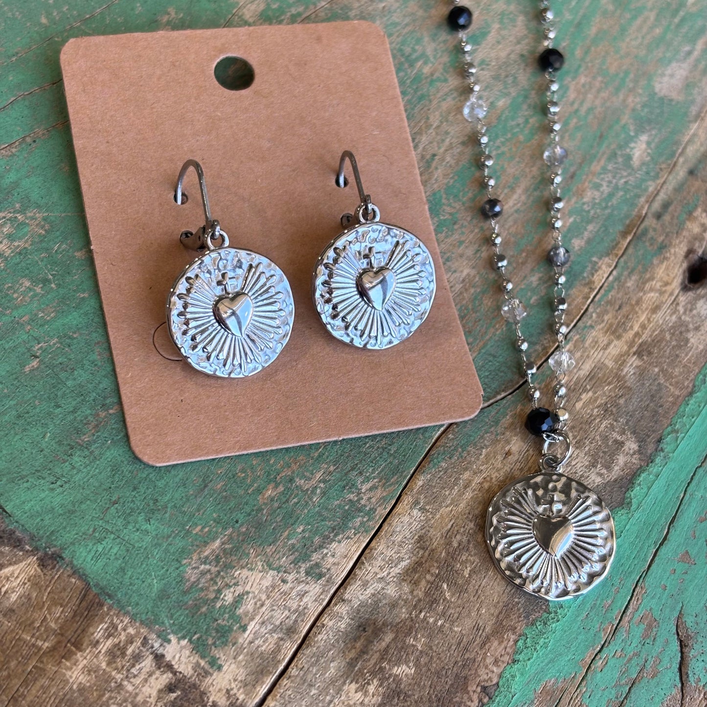 Round Rays Beaded Necklace or Earrings