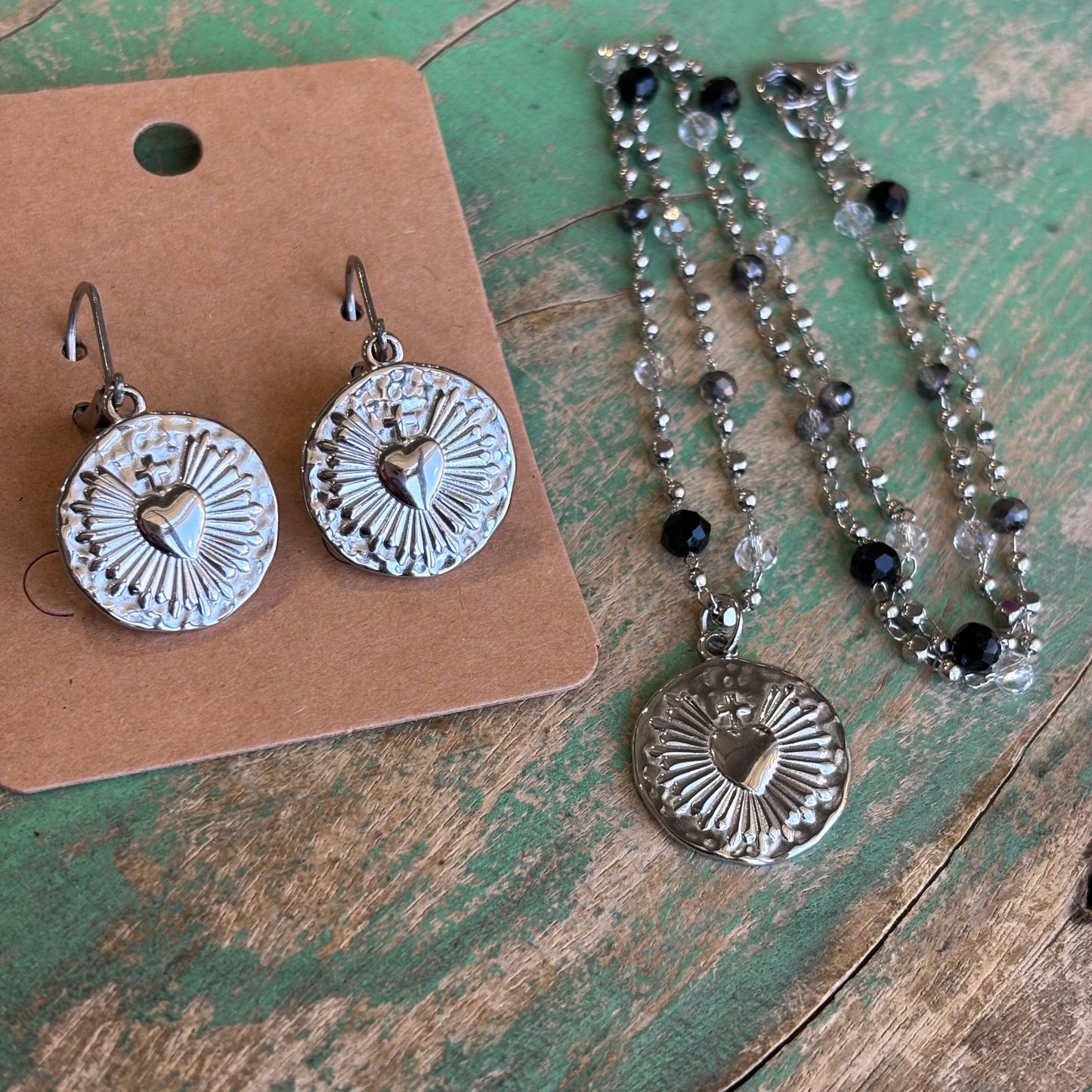 Round Rays Beaded Necklace or Earrings