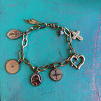 Gold Stainless Steel Holy Charm Bracelet