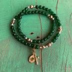 Rosary Wrap Bracelet with Silver Accents