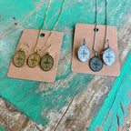Stainless Steel Oval St Benedict Adjustable Chain Necklace or Earrings
