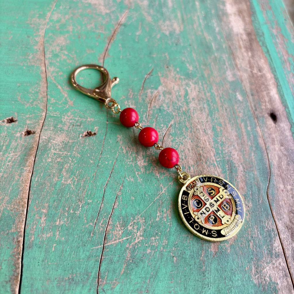 Red St Benedict Protection Clasp Blessing