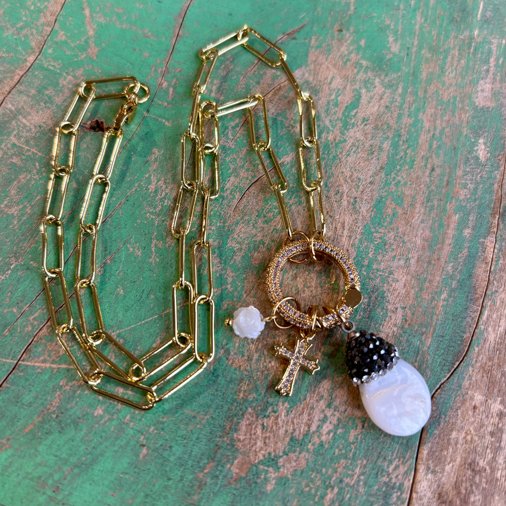 Elizabeth Paperclip Drop Necklace