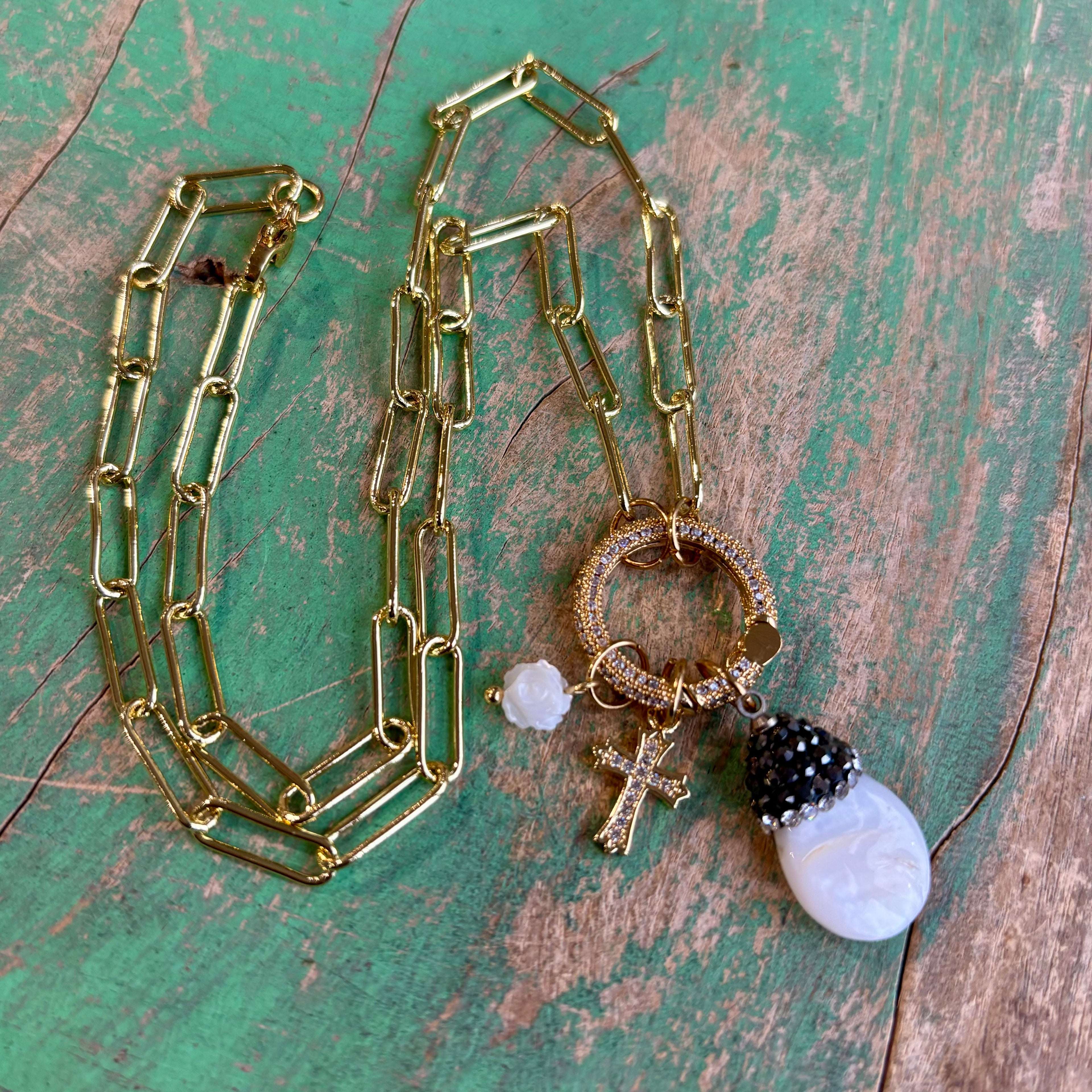 Elizabeth Paperclip Drop Necklace