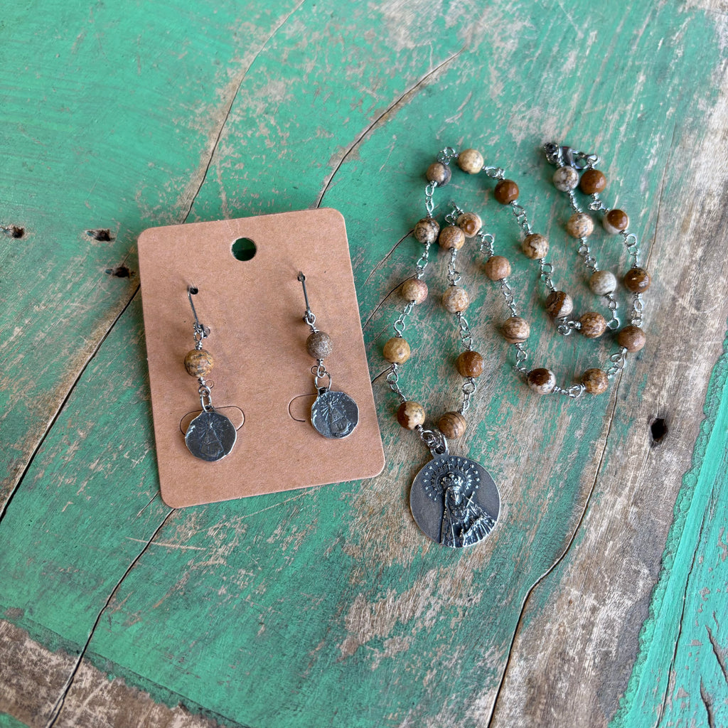 Reyna Natural Jasper Necklace or Earrings