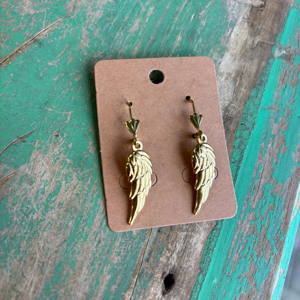Green Jade Angel Wing Necklace or Earrings
