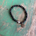Bronze Scapular Medal Matte Agate Bracelet