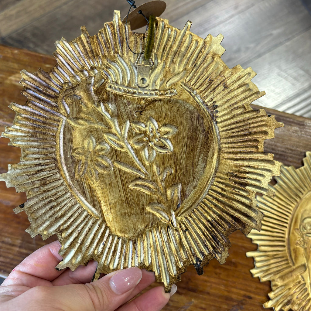Round Rays Hearts Of The Holy Family Ornaments