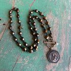 St Therese Bronze Czech Glass Necklace or Earrings