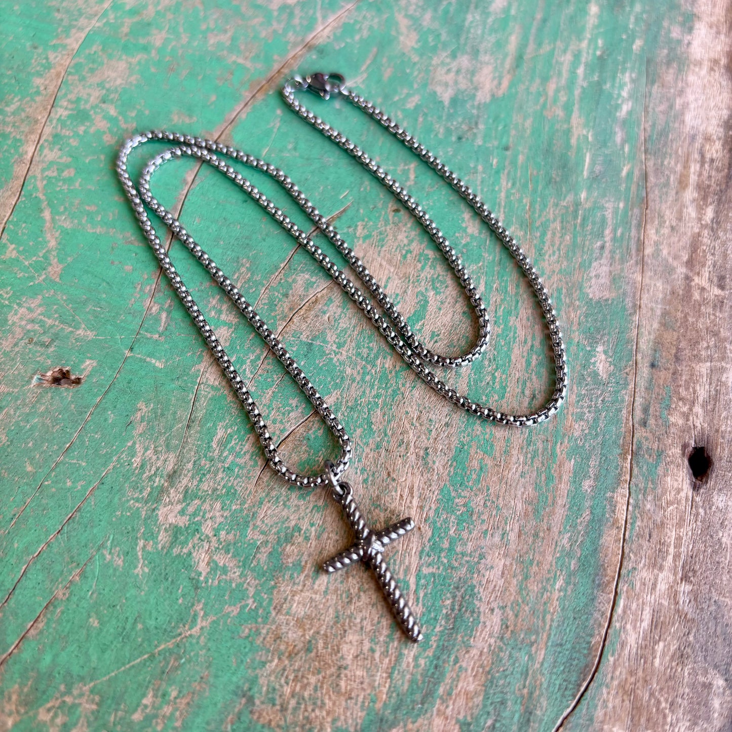 Stainless Steel Small Thin Cross Necklace