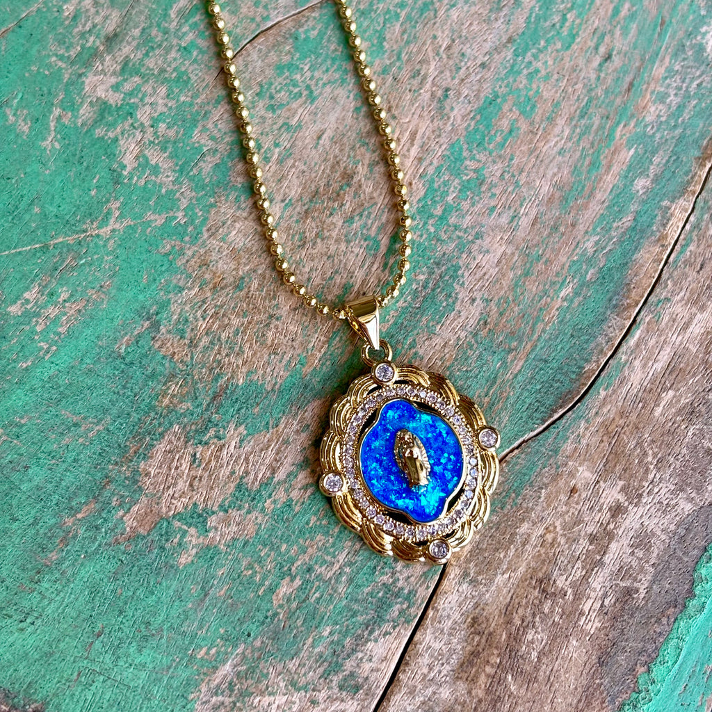 Gold Plated Turquoise OLG Pendant Necklace