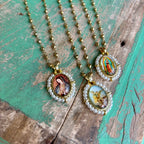 Gold Ball Chain Pearl Pendant Necklace