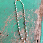 Freshwater Pearl Side Cross Necklace