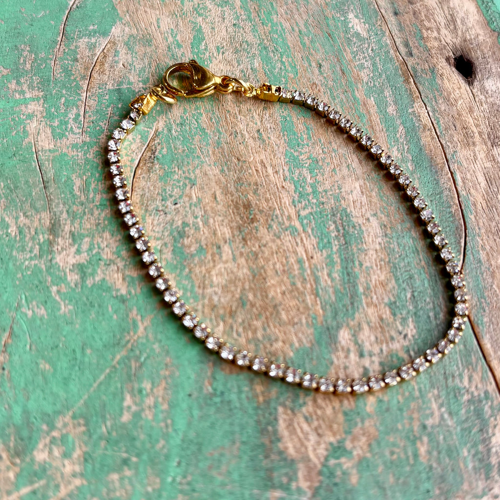 Stainless Steel Gold Rhinestone Bracelet