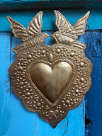Love Birds Sacred Heart Ex-Voto Wall Hanging