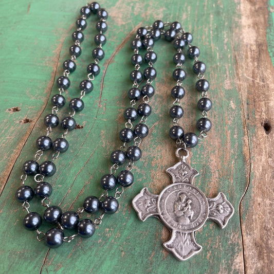 St Anthony Cross Shell Necklace