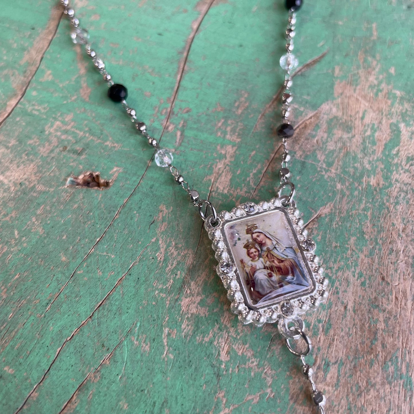 Our Lady of Mt Carmel Drop Necklace