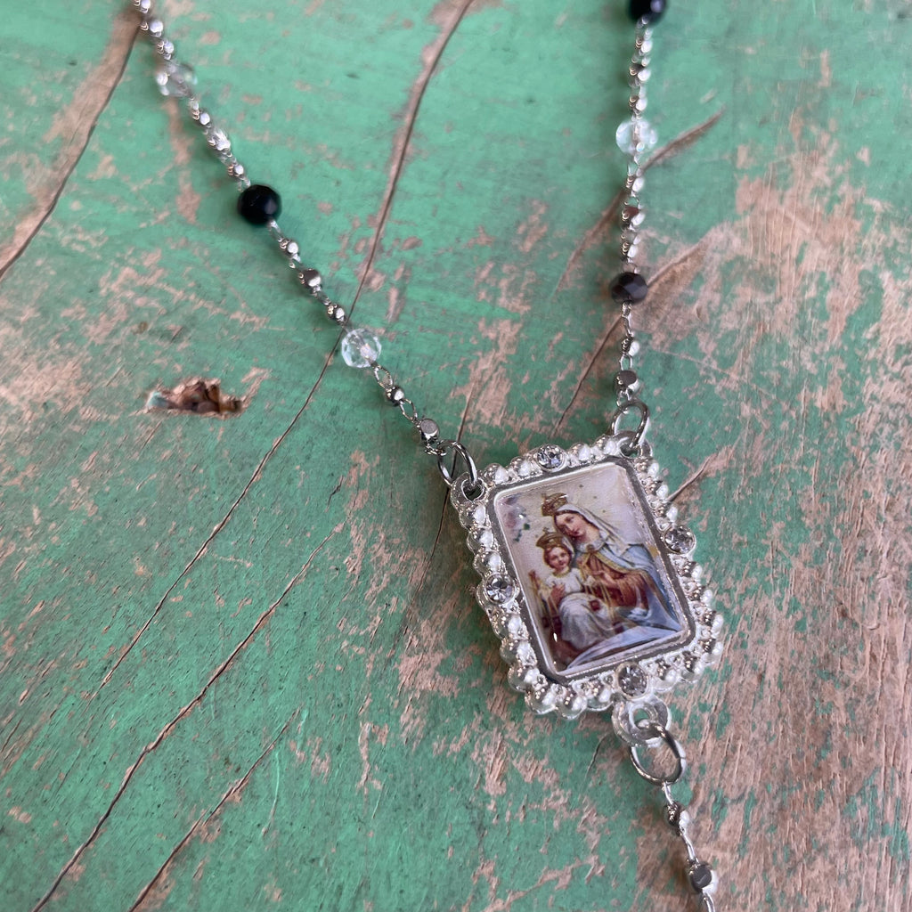 Our Lady of Mt Carmel Drop Necklace