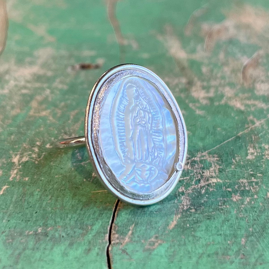 Mother of Pearl OLG with Diamond Accent Ring