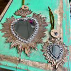 Jeweled Rays Bronze Sacred Heart Mirror