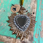 Jeweled Rays Bronze Sacred Heart Mirror