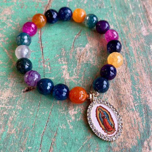 Our Lady of Guadalupe Agate Bracelet