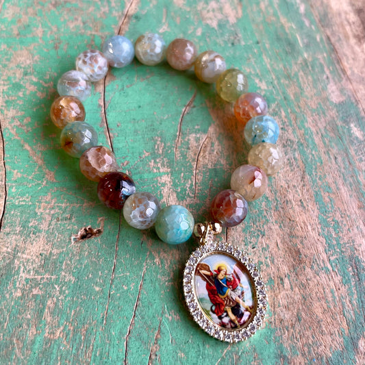 St Michael Agate Bracelet