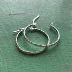 Sterling Silver Wheat Textured Hoop Earrings