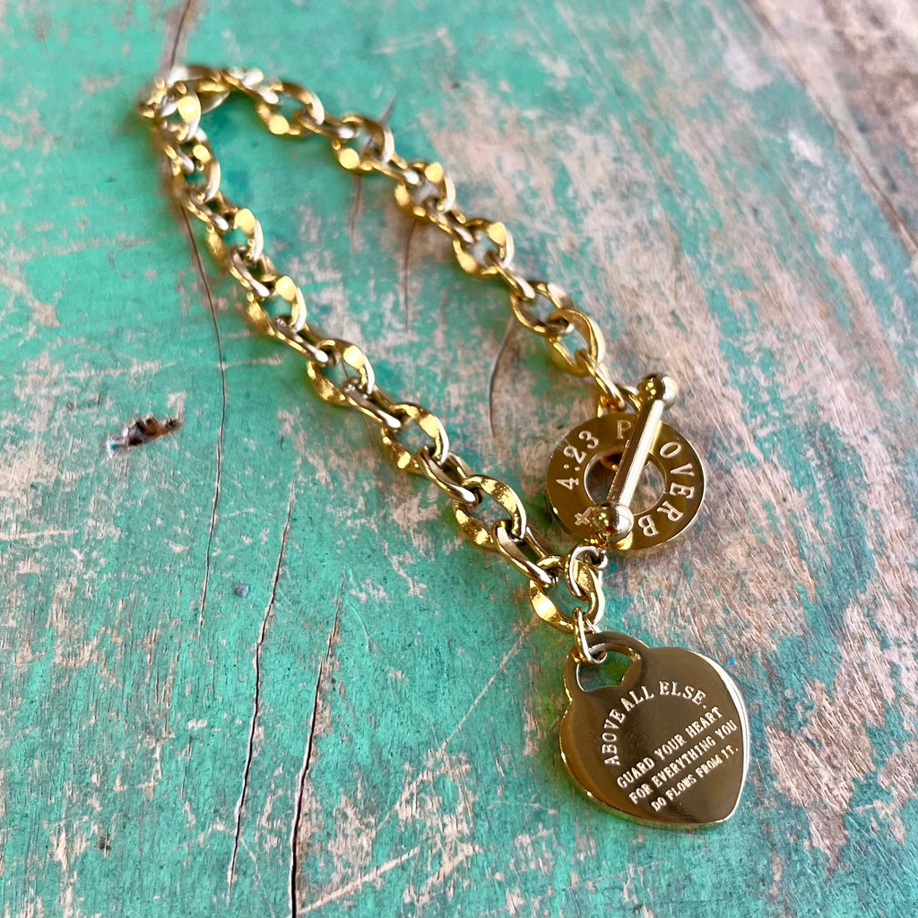 Heart Tag Toggle Bracelet