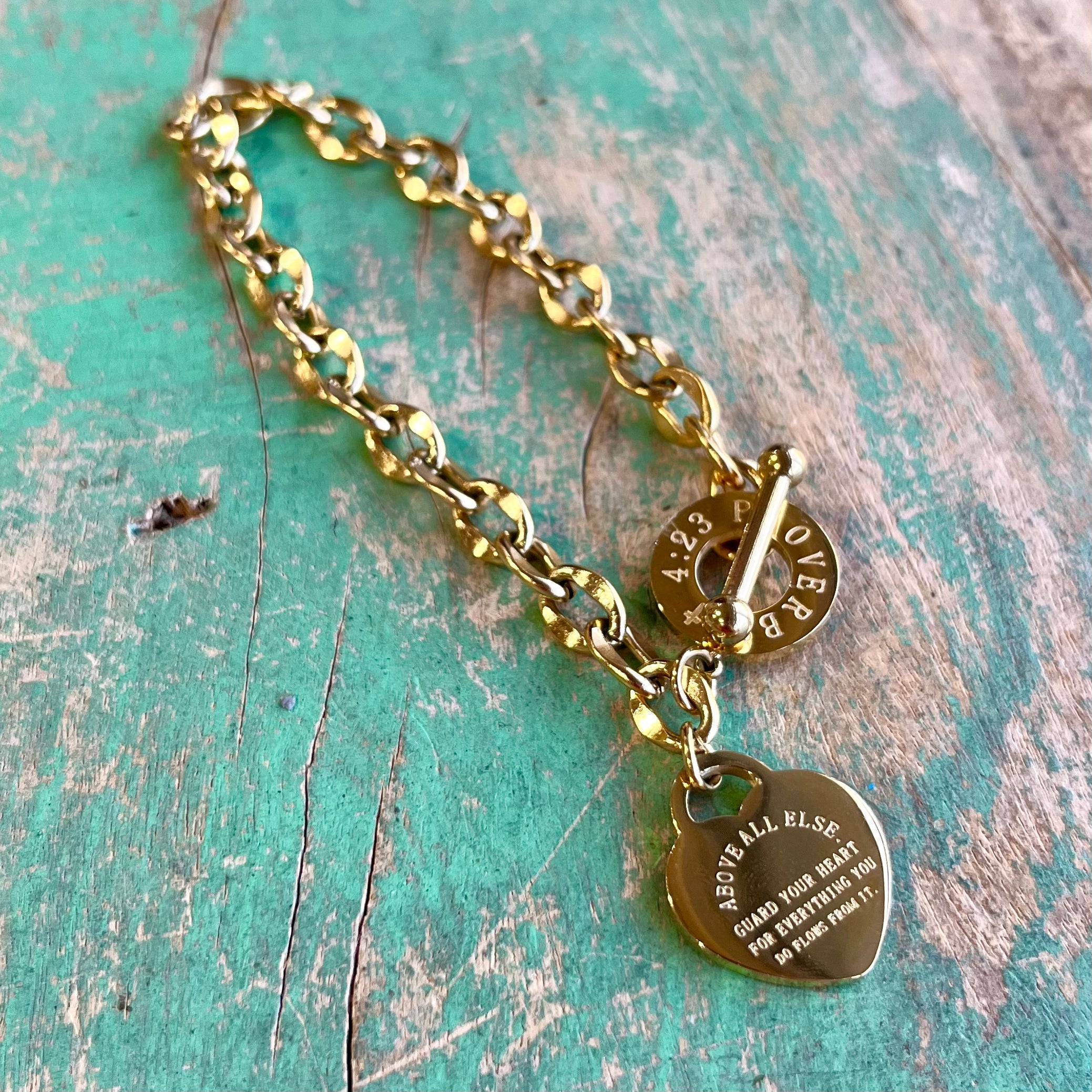 Heart Tag Toggle Bracelet