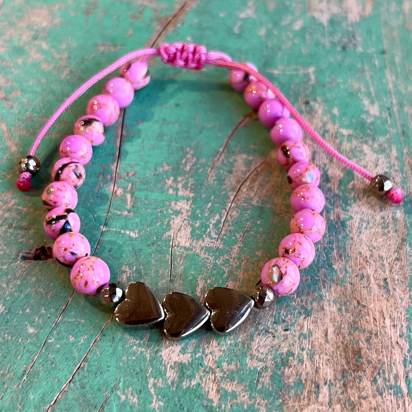 Trinity Heart Bubble Gum Bracelet