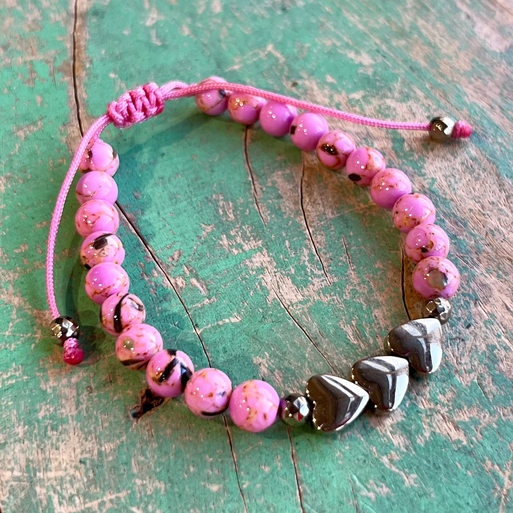 Trinity Heart Bubble Gum Bracelet