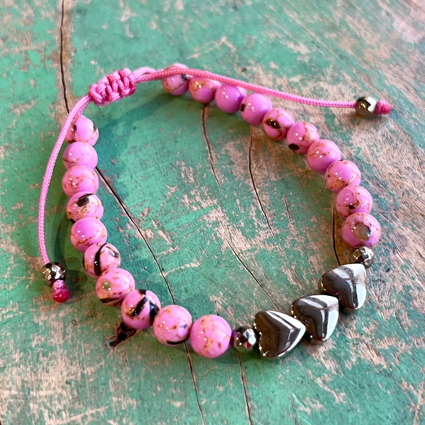 Trinity Heart Bubble Gum Bracelet