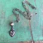 Paperclip Elegant Sacred Heart Necklace Or Earrings