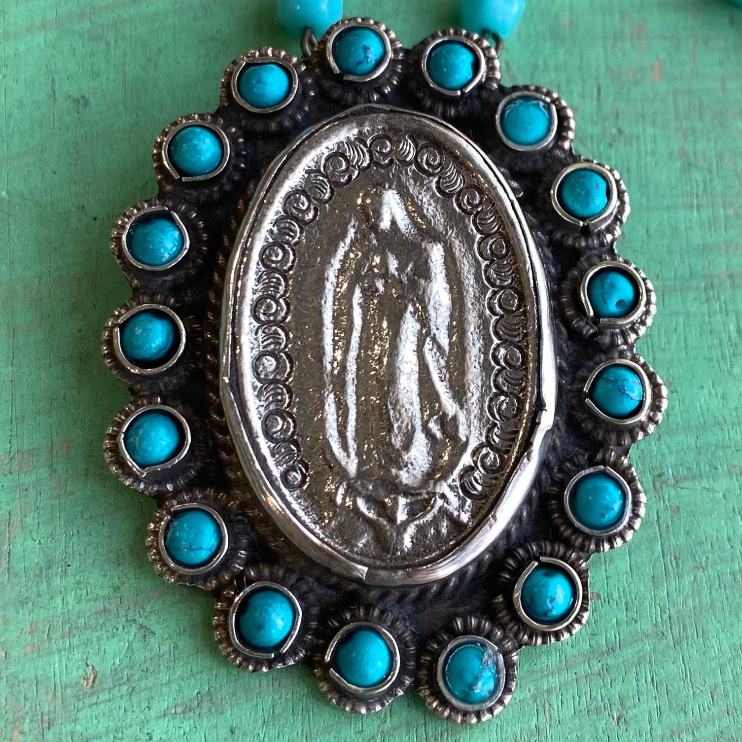 Tranquil Turquoise Virgencita Necklace