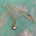 Mother of Pearl Heart Rays Chain Necklace