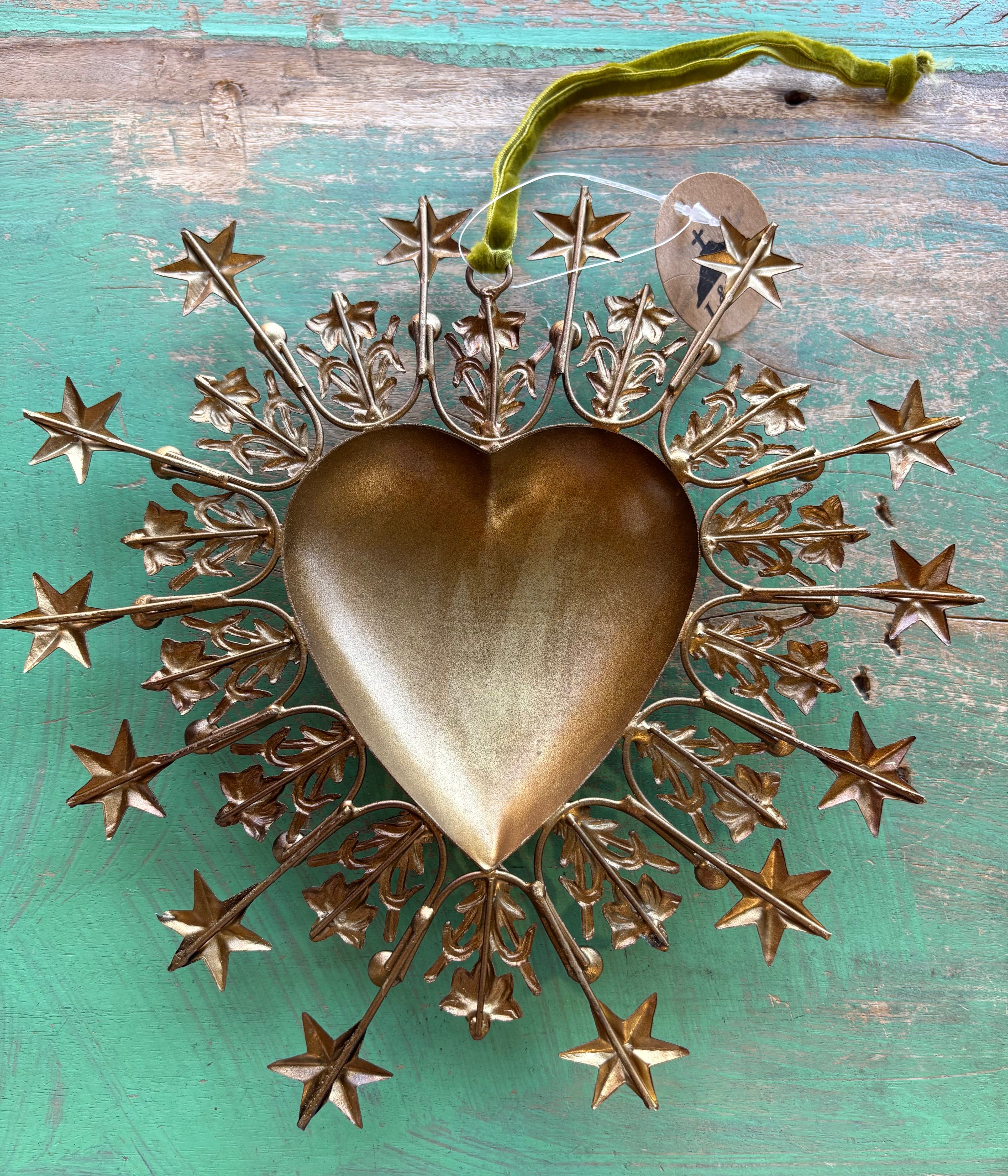Jeweled Stars Sacred Heart Ornament