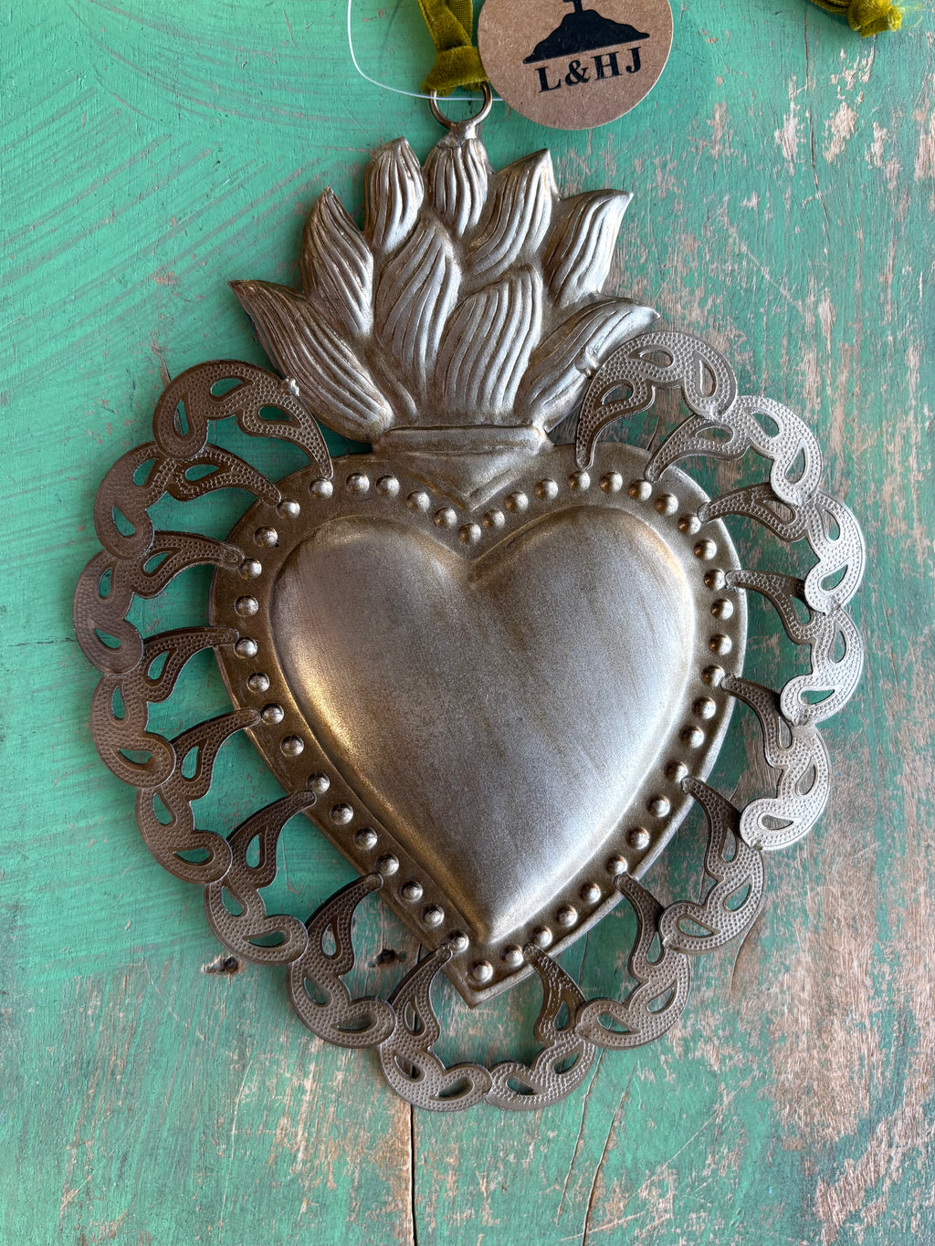 Fancy Cutout Sacred Heart Ornament