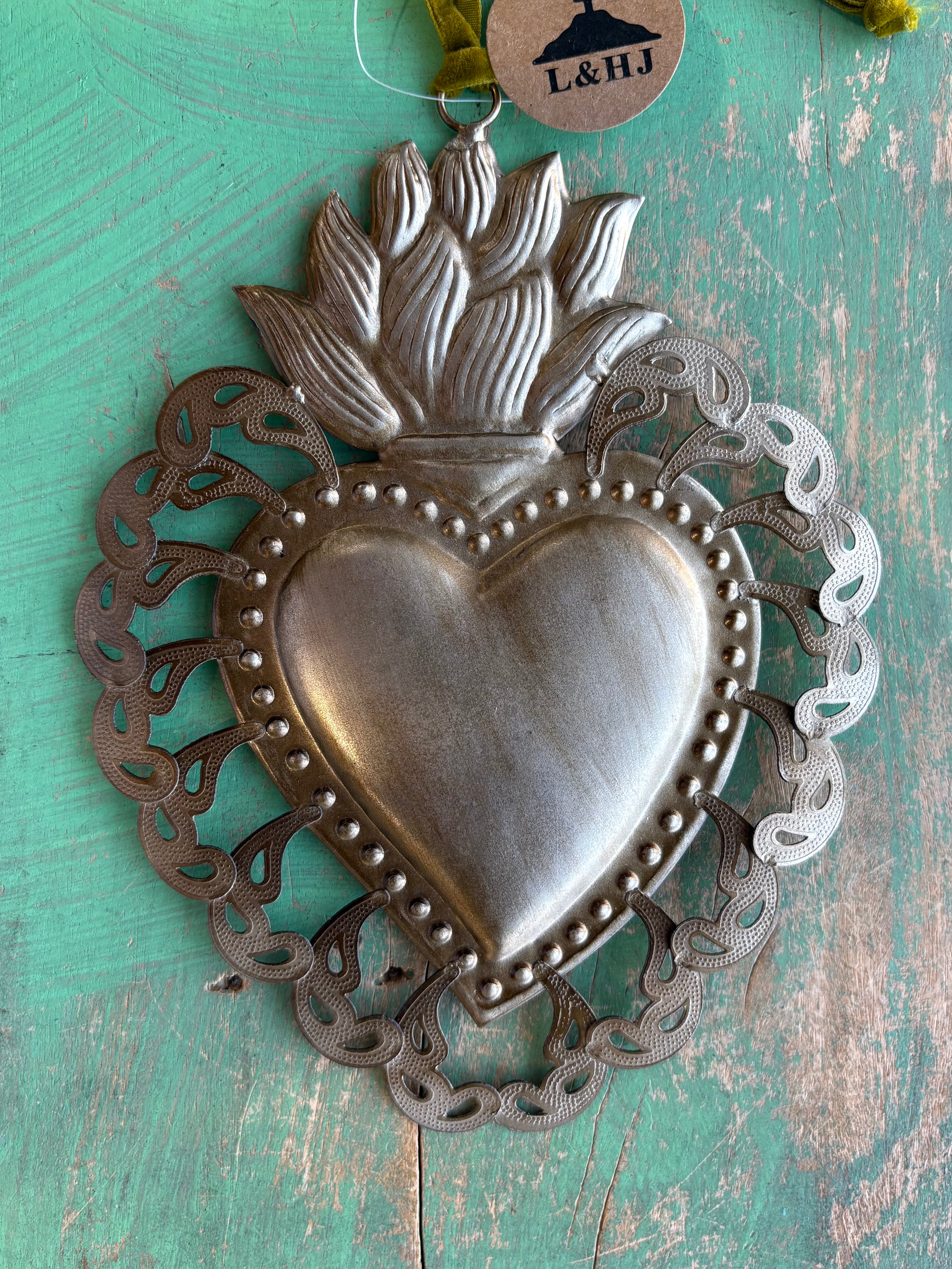 Fancy Cutout Sacred Heart Ornament