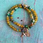 Rosary Wrap Bracelet with Gold Accents