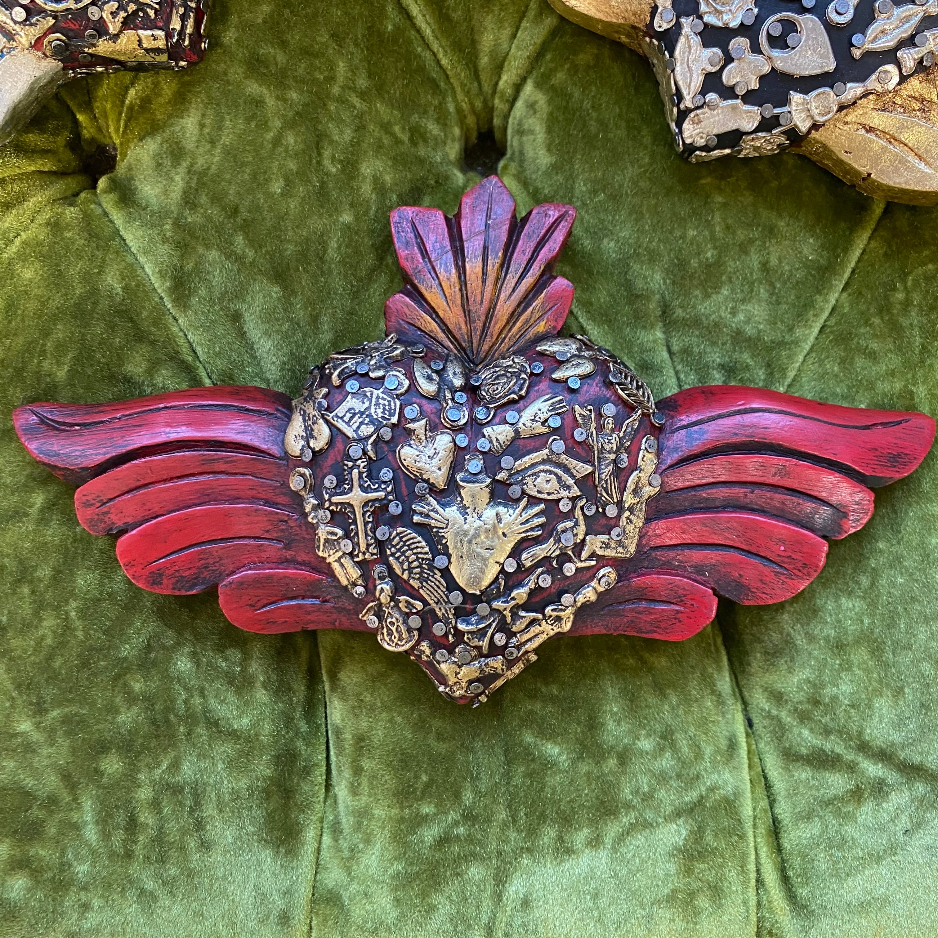 Milagros Corazon with Wooden Wings