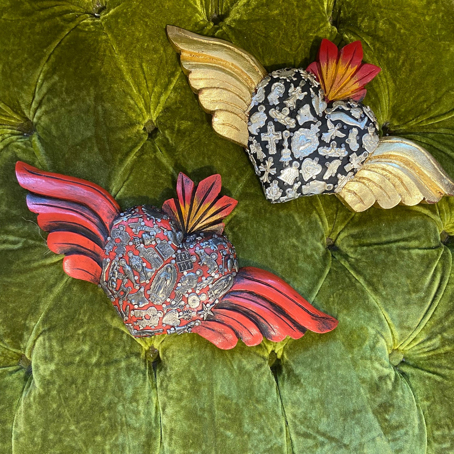 Milagros Corazon with Wooden Wings