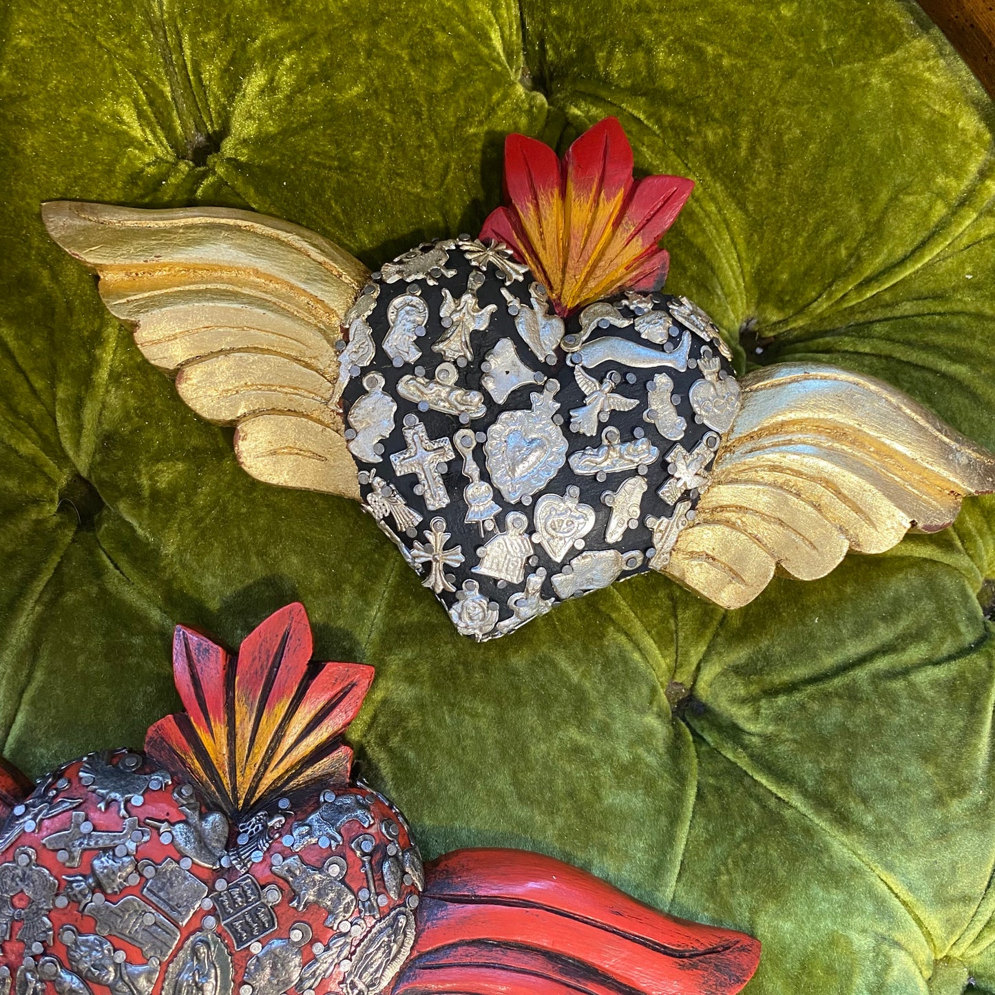 Milagros Corazon with Wooden Wings