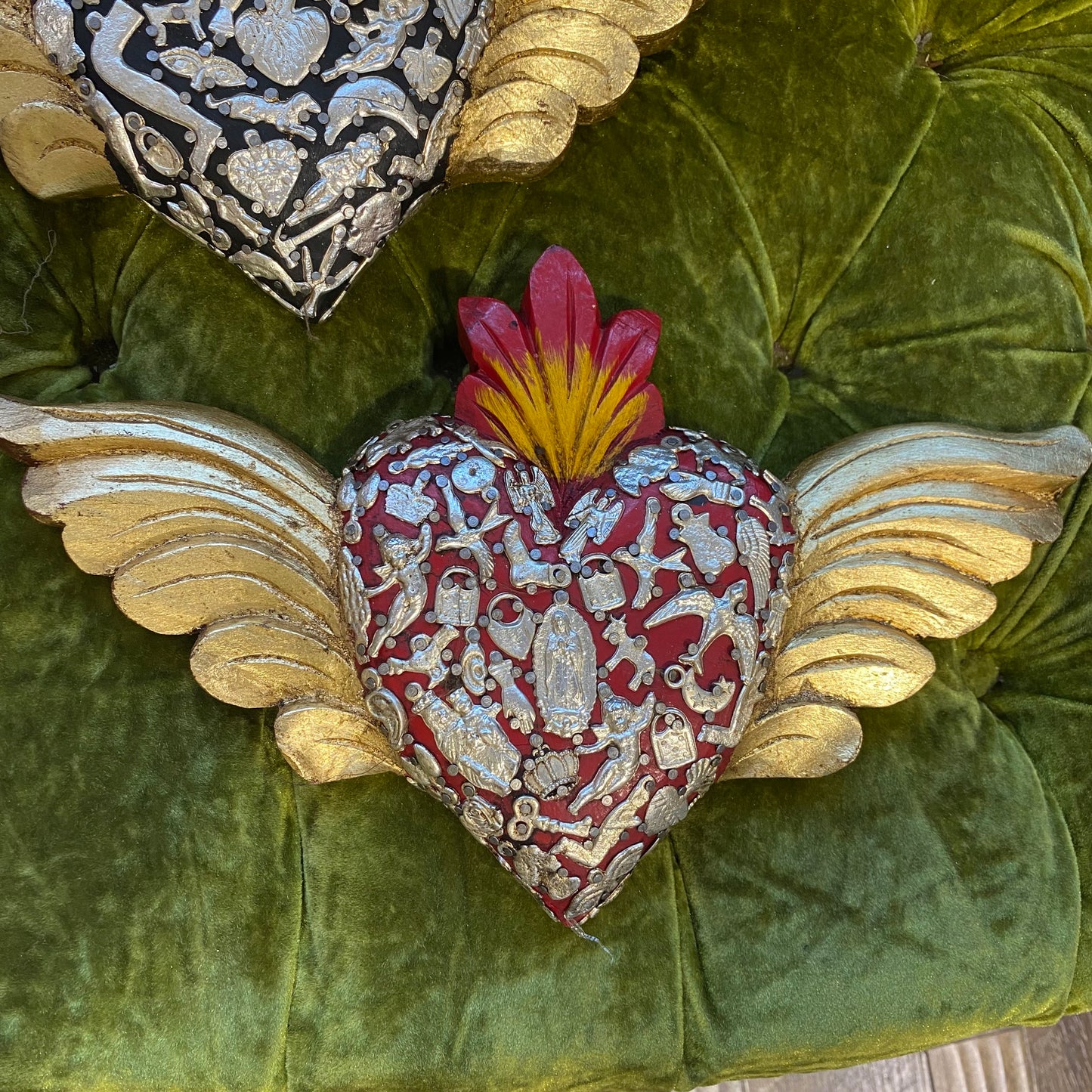 Milagros Corazon with Wooden Wings