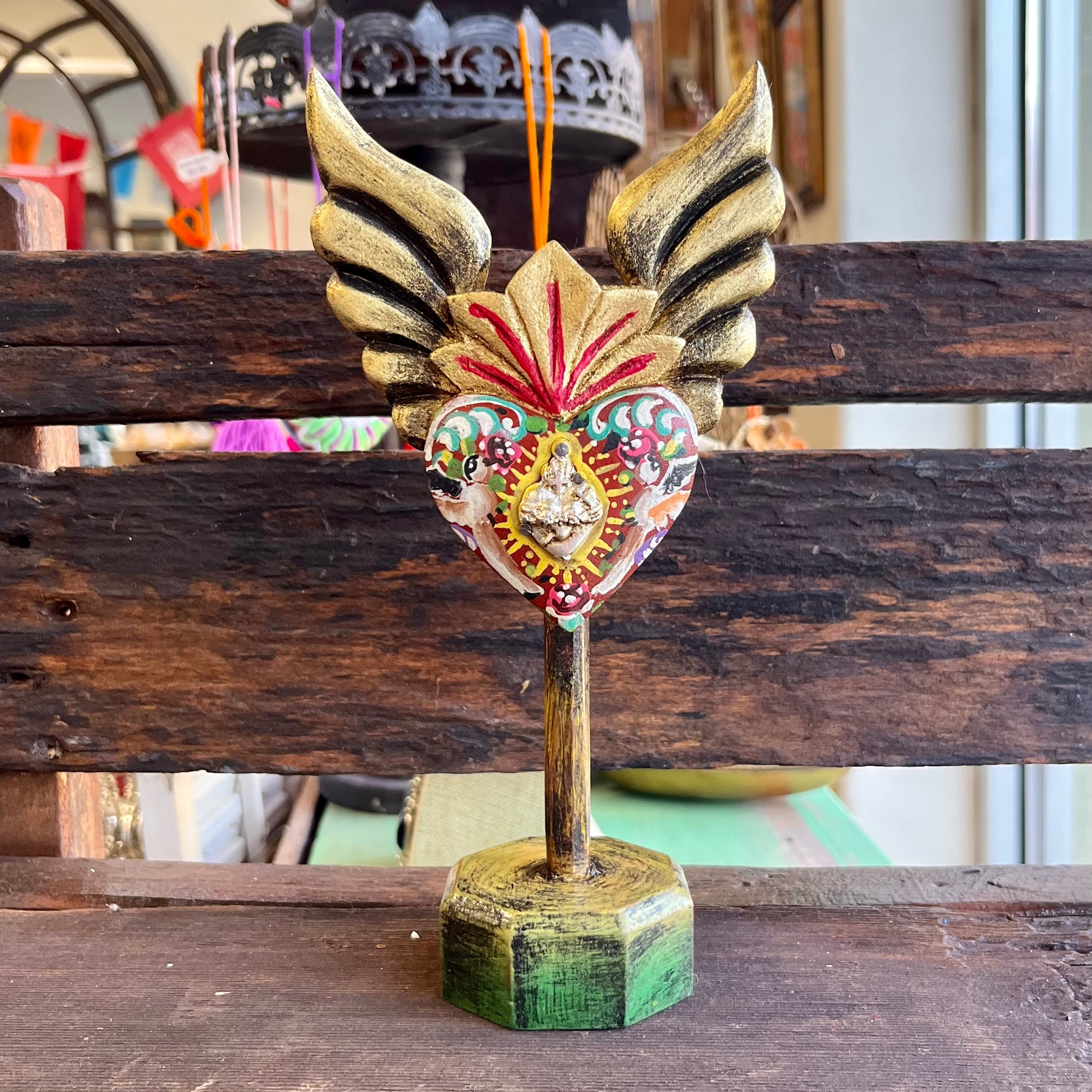 Standing Paloma Winged Milagros Sacred Heart