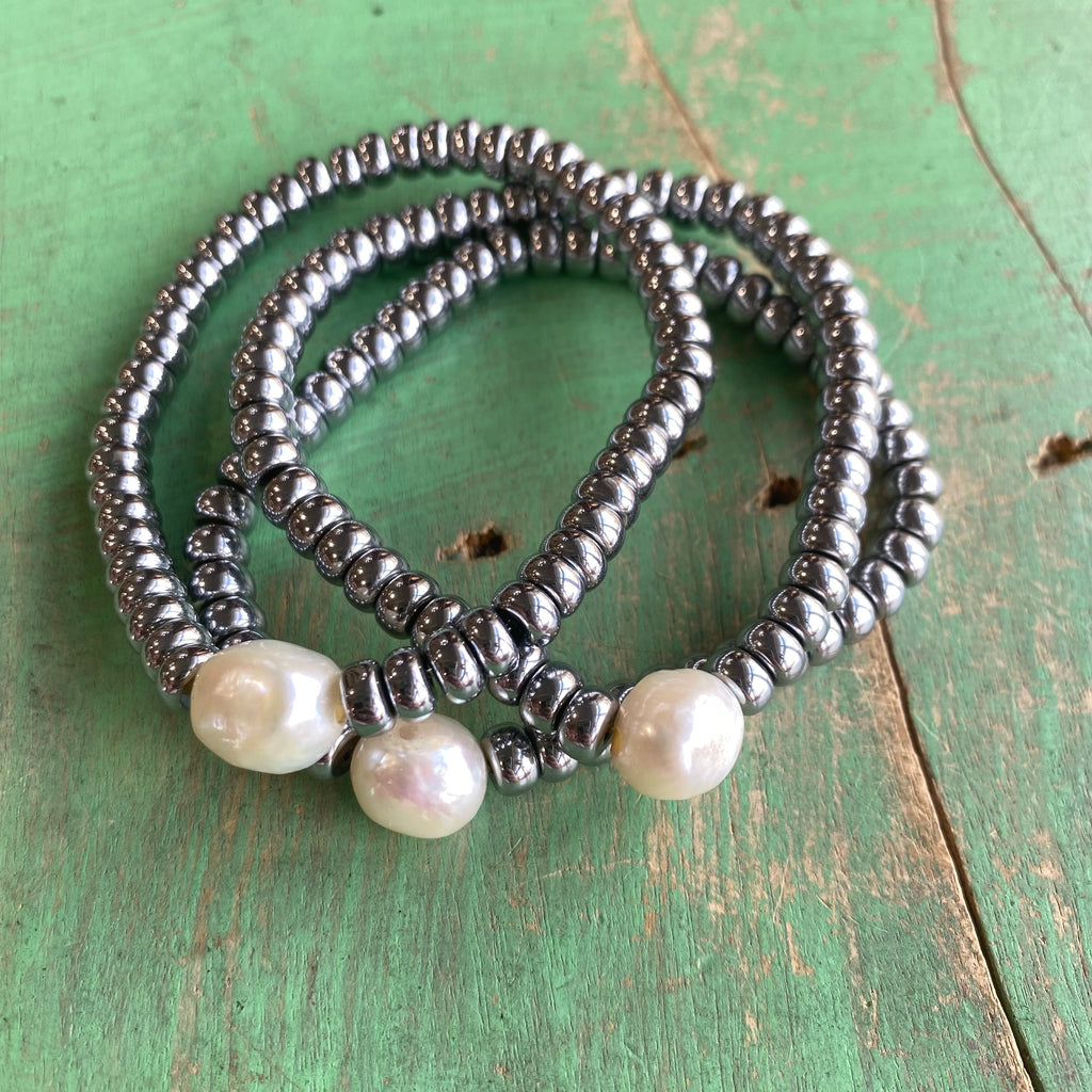 Silver Pearl Treasure Bracelet
